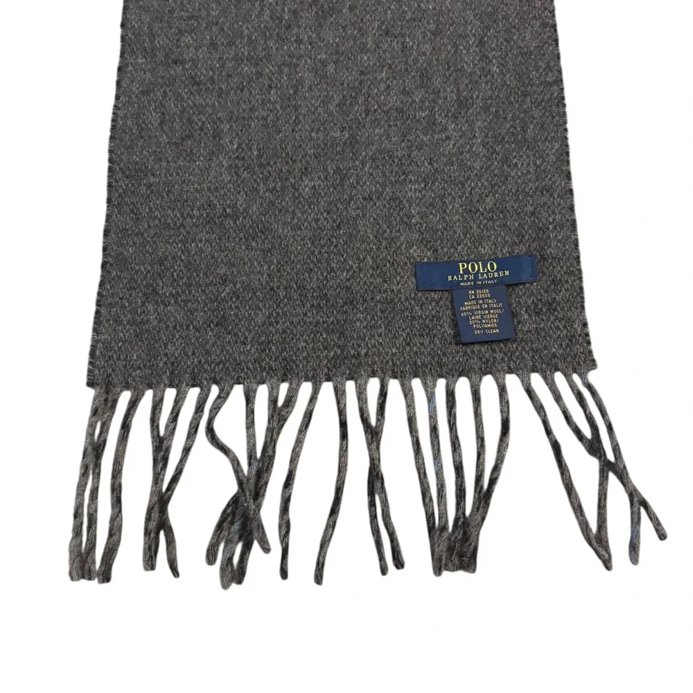 Polo Ralph Lauren Men's Plaid‎ Scarf Virgin Wool Nylon Blend Made in Italy